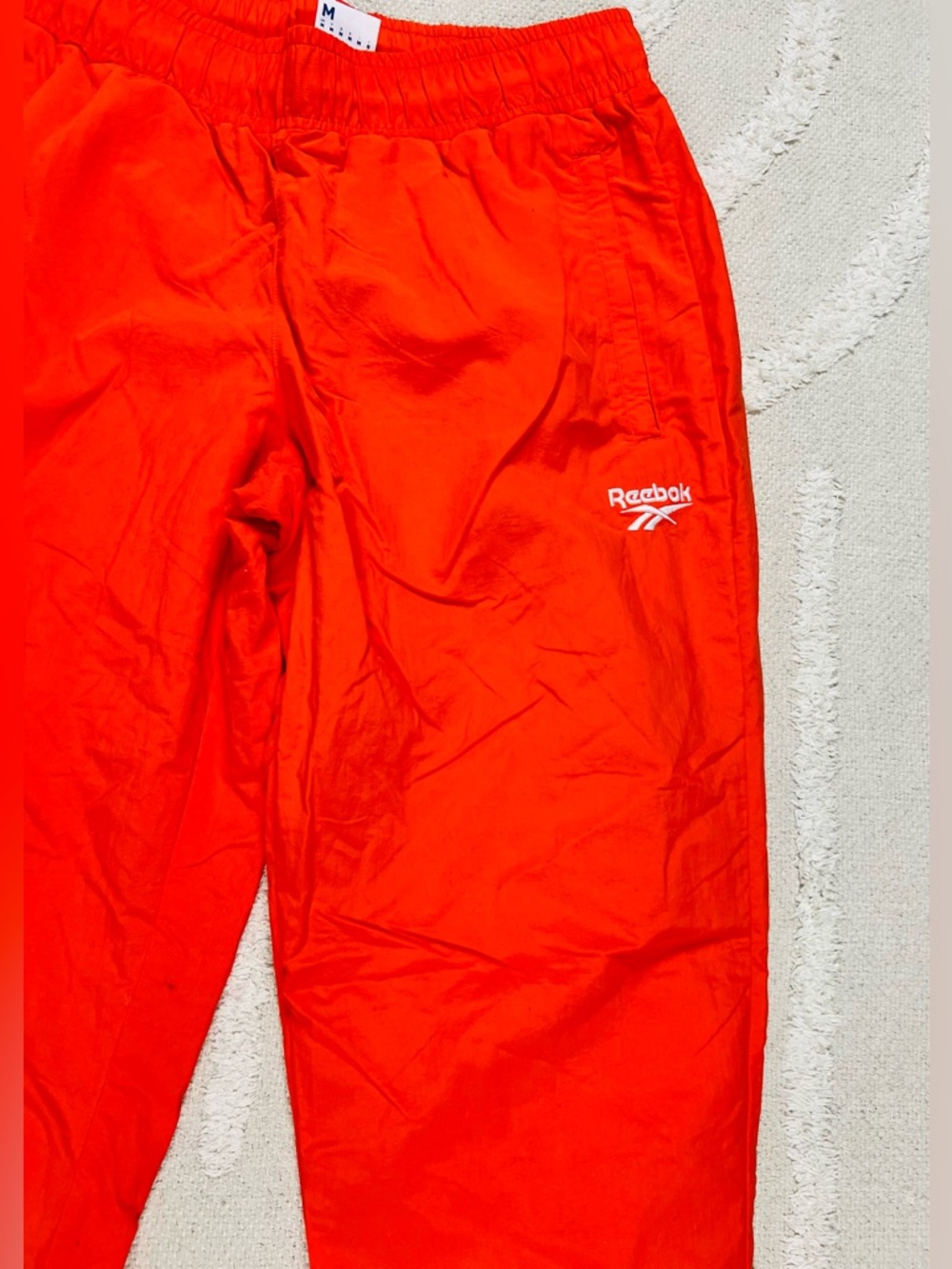 Reebok Red/Orange Windbreaker Jogger Track Pants – Size M